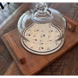 Goodwood Cheese Board with Glass Dome Made in Japan Teak